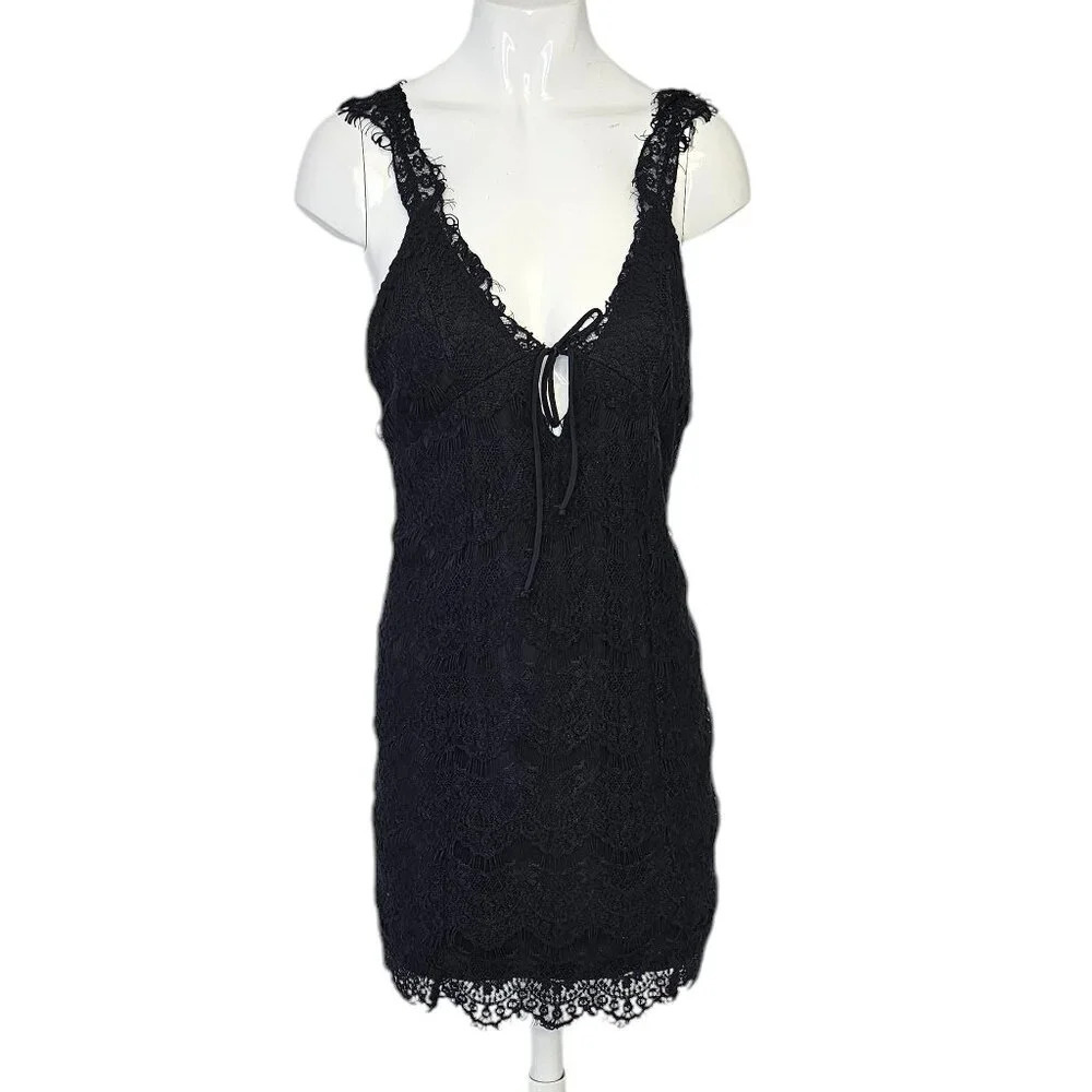 Free People Intimately Night Moves Dress Crochet Lace Size Small Whimsi Goth